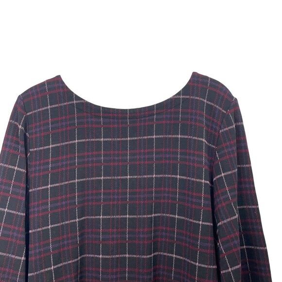 J. Jill Ponte plaid v neck back top blouse Sz XL - Picture 2 of 6
